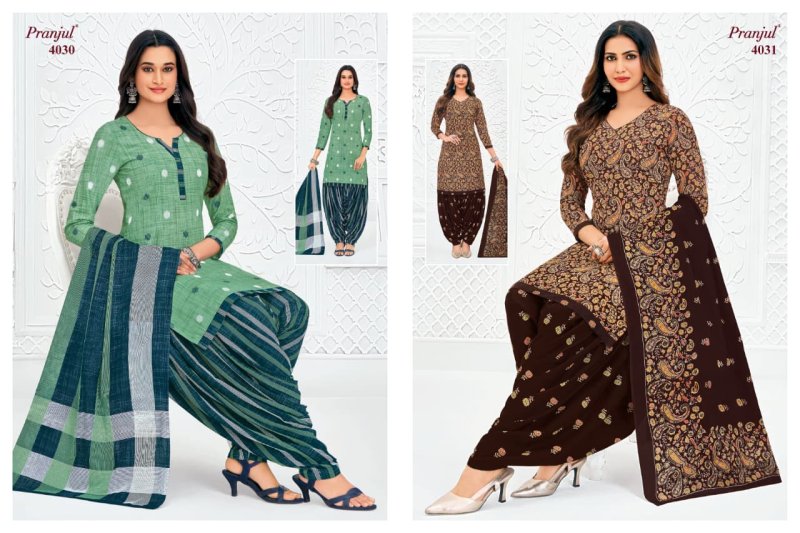 Priyanshi Vol 40 By Pranjul Printed Cotton Dress Material 